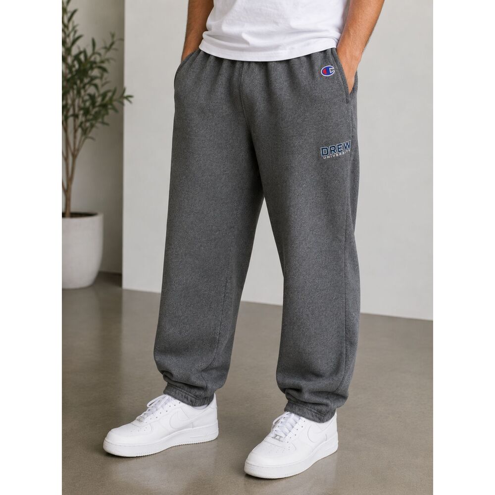 Champion Drew University Men’s Sweatpants M Gray Collegiate Logo Joggers